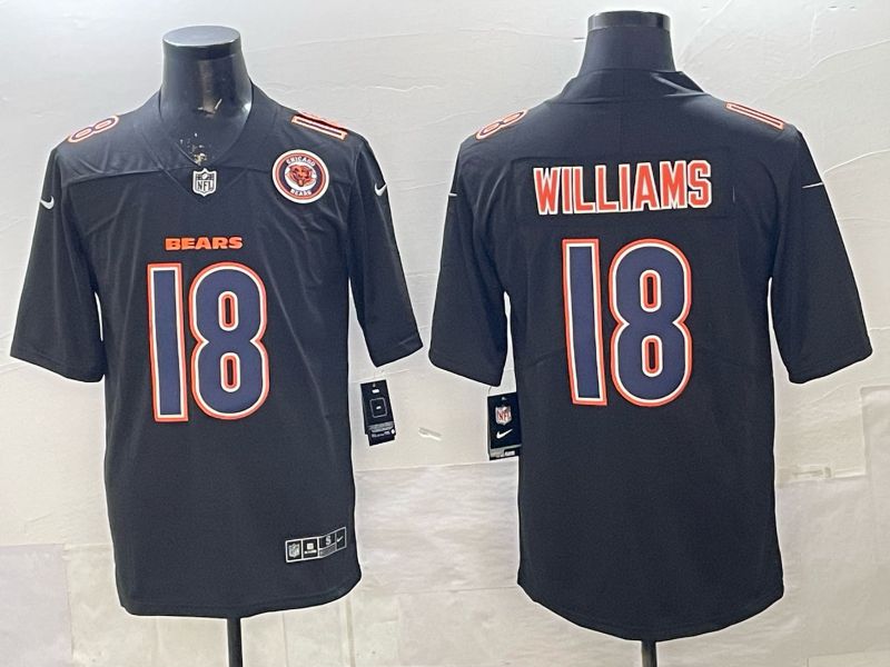 Men 2026 Nike Chicago Bears #18 Williams Black Limited NFL Jersey style 003